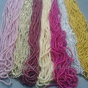 Бусины акриловые имитация жемчуга на нитке 4 1уп - 12 нитей фото