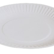Тарелка круглая рифленая мелованная 17 см фото
