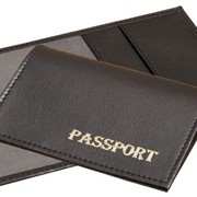 Обложка для загран. паспорта 140х100 мм, искусственная кожа (к/з), карманы из кожзама. фото
