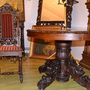 Стол +6 стульев 1850-1870 год Италия дуб.