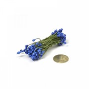 Тычинки для цветов на проволоке Синие уп.80шт. фотография