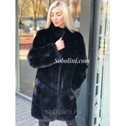 Шуба из меха норки Nafa в черном цвете фото