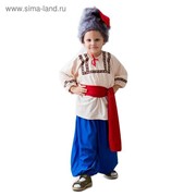 Карнавальный костюм “Казак“, шапка, рубаха, пояс, шаровары, 5-7 лет, рост 122-134 см фотография
