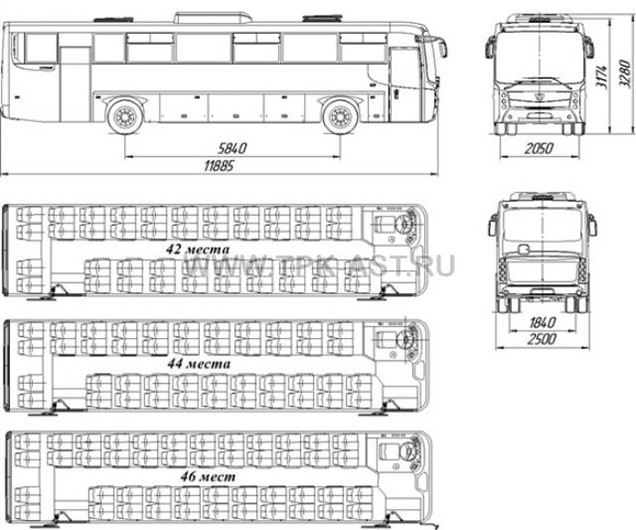 Автобус jac 45 мест схема салона