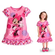Платья детские Summer baby Girls MINNIE one-piece dress princess Dress cartoon red Minnie Mouse Baby dress Dot Girl Dress 5pcslot Freeshipping, код 1359065288