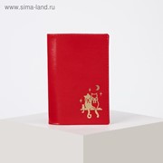 Обложка для паспорта, цвет красный, «Коты» фото