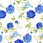 Салфетка для декупажа Синие розы принт мини фотография