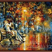 Картина по номерам Л.Афремов Поцелуй на скамейке фото