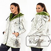 Удлиненная куртка женская с мехом ТЖ/-02 - Серебро фото