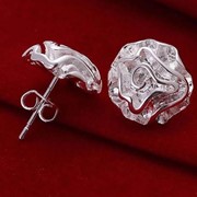 Сережки-гвоздики Розочки покрытие 925 серебро