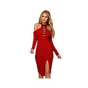 Красное платье со шнуровкой фото
