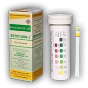 Полоски индикаторные “Кетоглюк-1“ для определения глюкозы и кетоновых тел в моче фото