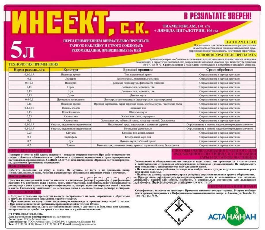 Лямбда цигалотрин инструкция по применению