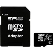 Карта памяти MicroSDHC 16GB Silicon Power UHS-I Class 10 + SD adapter (SP016GBSTHBU1V10SP), код 115695 фотография