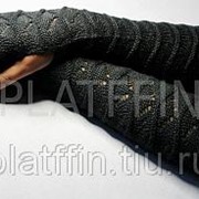 1701 Митенки вязаные шерстяные ажурные волна (40 см)