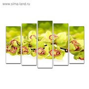 Картина модульная на подрамнике “Зелёная орхидея“ 125*80 см фото