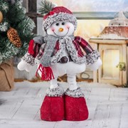 Мягкая игрушка “Снеговик в шубке - длинные ножки“ стоит 17*56 см фотография