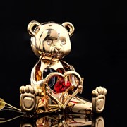Сувенир «Мишка с сердцем», с кристаллами Сваровски фото