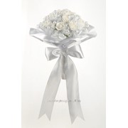 Букет для невесты №26, белый (розы 29 шт) фото
