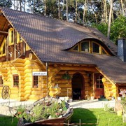 Дерев'яний будинок з дикого зрубу фото