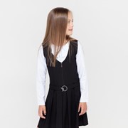 Школьный сарафан для девочки, цвет чёрный, рост 128 см