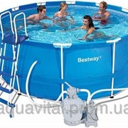Бассейн (круглый) каркасный BestWay 56259 (366*122 см) с песочным фильтром фото