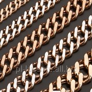 24К Пустотелая золотая цепь Двойной ромб 12,10,8,6,5,4 мм с алмазной обработкой фото