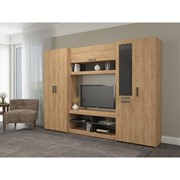 Стенка Oskar-6 2700х420х1900 Дуб золотой/Венге фото