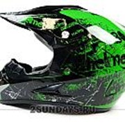 Детский защитный кроссовый шлем MOTAX M ( 51-52 см ) черно-зеленый фото