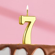 Свеча в торт на шпажке, цифра 7, золотой, 4.5х2.5 см фото