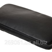 Подушка автомобильная-подлокотник из натуральной кожи черная