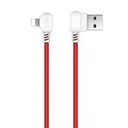 Кабель USB*2.0 Am - Lightning Hoco X19 Red-White, оба коннектора угловые, красно-белый - 1 метр
