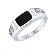 Серебряное кольцо с фианитами и эмалью SOKOLOV 94012410 фото