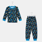 Пижама для мальчика, цвет тёмно-синий, рост 122 см