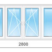 Металлопластиковые четырехстворчатые окна фотография