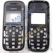 Nokia 1208, 1209 Передняя панель корпуса с защитным стеклом дисплея, Black фото