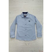 Голубая рубашка с мелким принтом. A-yugi Т16-326Гл.кл(18023) в