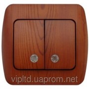 Выключатель ZIRVE 2-й с подсветкой “вишня“ 501-0601-203 фото