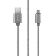 Кабель Kubic C01M Gray USB - micro USB текстиль 3А 1м серый фото