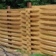 Деревянный забор “Кросс“ фото