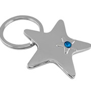 Брелок Звезда с голубым кристаллом фото