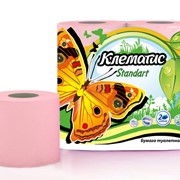 Туалетная бумага 2-х сл. Kлематис Standart, розовая (4шт/уп)(12шт/кор) фото
