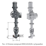 Клапан запорный DN 32 с э/приводом 1с-15-4э фото