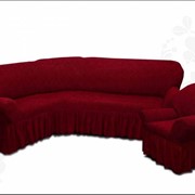 Чехол для углового дивана и кресла красный фото