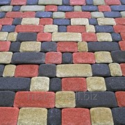 Плитка тротуарная Старый город (серый, красный) 30 мм фото