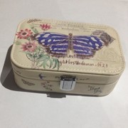 Шкатулка для ювелирных изделий Бабочка с цветами, 15х10х5 см фото