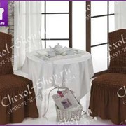 Чехлы для стульев с юбкой (6 шт/уп) | коричневый фотография