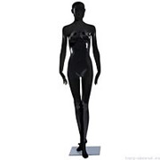 Манекен женский, абстрактный, для одежды в полный рост, цвет черный глянец, стоячий прямо. MD-CFWW225SHB фотография