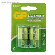 Батарейка солевая GP Greencell Extra Heavy Duty, С, R14-2BL, 1.5В, блистер, 2 шт. фотография