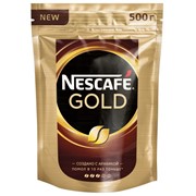 Кофе молотый в растворимом NESCAFE (Нескафе) “Gold“, сублимированный, 500 г, мягкая упаковка, 12327046 фото